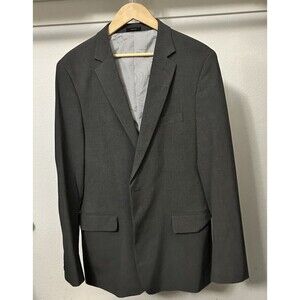 JF J Ferrar Men's Size 42L Solid Gray Blazer Suit Jacket Gray Double Vented
